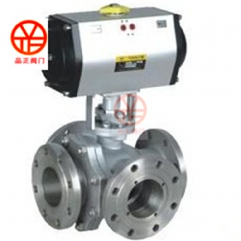 氣動(dòng)電動(dòng)四通球閥Q946F/Q646F-浙江品正閥門廠家