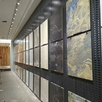 長方孔瓷磚展示架 展廳陶瓷展示架 烤漆洞洞板沖孔板展架