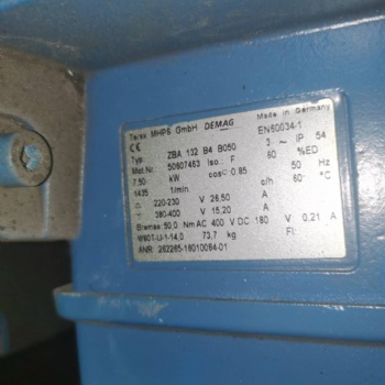 德國demag電機廈門總代理ZBE/ZNE180B4