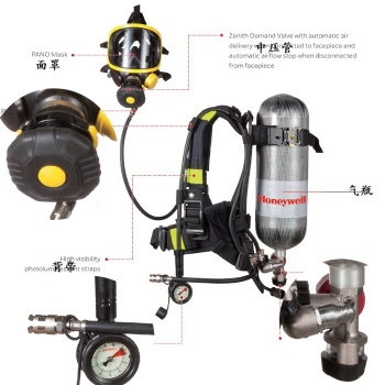 代理商霍尼韋爾C900 SCBA123K自助式壓縮空氣呼吸器6.8L氣瓶帶表