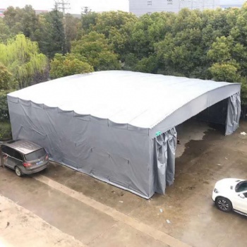 騰達定制大型防雨伸縮棚倉庫棚移動棚大型推拉篷