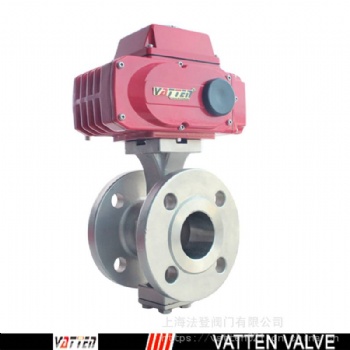 上海法登電動(dòng)V型料漿閥 V型切口電動(dòng)固定球閥 德國(guó)VATTEN