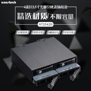 Unestech ST2542 4x2.5寸光驅位SATA/SAS內置硬盤抽取盒 SFF-8087