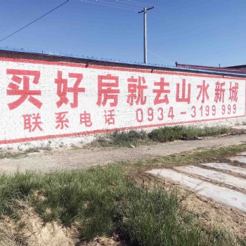 渭南農(nóng)村墻體大字廣告從白色大字到圖文并茂