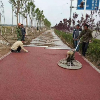 泰安彩色路面透水地坪高強(qiáng)度耐磨損