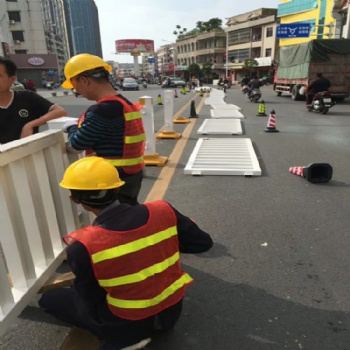 清遠(yuǎn)市政道路護(hù)欄生產(chǎn)廠家 配20公斤鑄鐵底座 中央隔離護(hù)欄