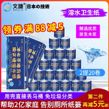文捷紙衛生紙溶水紙卷筒紙廁紙有芯紙2提