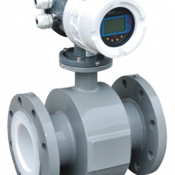 四氟電磁流量計DN100-24V，4-20mA輸出一體式電磁流量計開封惠爾