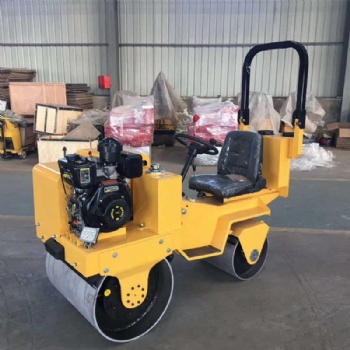 省油勁大小型座駕850雙鋼輪壓路機 全液壓小型壓路機現貨供應