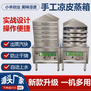 商用小型燃?xì)怆姛釠銎C(jī)抽屜式多層涼皮蒸箱仿手工蒸米皮機(jī)