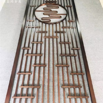 拉絲不銹鋼焊接隔斷 拉絲紅古銅不銹鋼屏風 佛山恒鑫踏屏風廠家