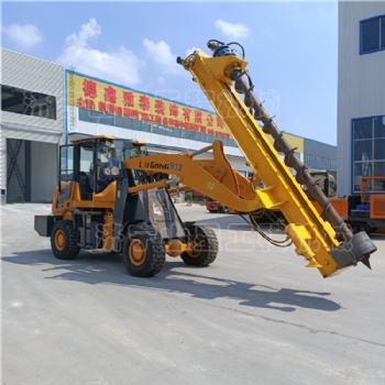 裝載機(jī)式螺旋地基鉆孔機(jī) 長螺旋鉆桿打樁機(jī) 3米建筑地基鉆眼打孔