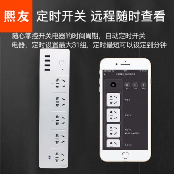 熙友WiFi智能涂鴉控制插座遙控遠程控制開關智能語音插座插排控制