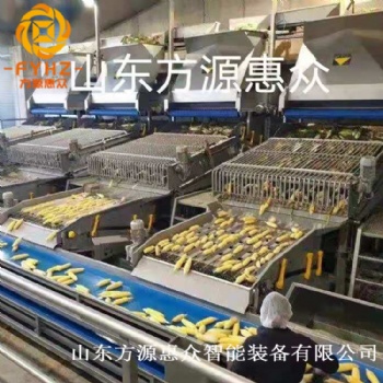 山東方源惠眾 全自動玉米扒皮機 東北粘玉米剝皮機 帶提升玉米扒皮設備