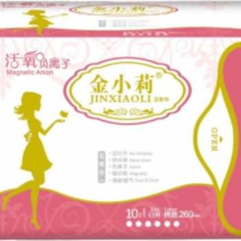 福建衛(wèi)生巾廠家批發(fā)負(fù)離子衛(wèi)生棉金小莉日用10片250mm