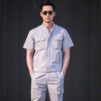 青島工作服定做濰坊汽修工作服套裝男女同款長袖勞保廠服工衣