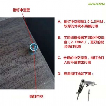 中挺庭銷釘鋁材鉚釘平開窗尖頭圓柱鐵銷子斷橋鋁門窗護角鋁門窗戶角碼連接銷