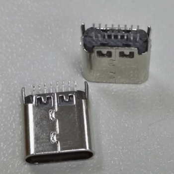 TYPE-C 四腳插件DIP 16PIN 夾板0.81.0 USB 3.1母座 H=8.3