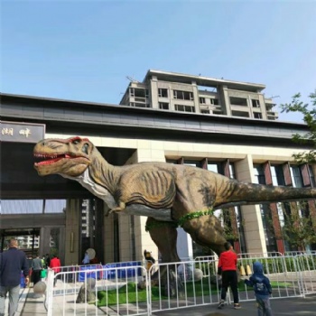 仿真巨獸霸王龍出租吾悅恐龍兒童車出租騎行恐龍體驗