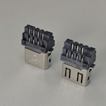 14P-MINI公頭 180度焊線立式插頭