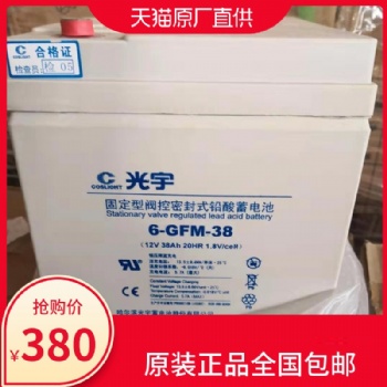 光宇蓄電池12V 6-GFM-38山西代理商
