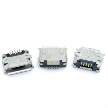 MICRO 5p麥克母座 全貼SMT 有柱 卷邊 USB連接器