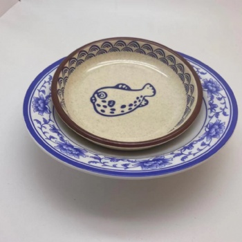 上海壹粵密胺小丑魚涼菜碟，瀏陽(yáng)蒸菜碗仿瓷餐具定制
