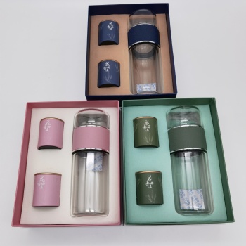 海揚知心雙層泡茶師玻璃杯花茶套裝