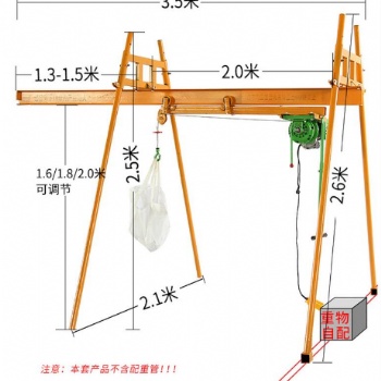 裝修小吊機直滑式四柱小型吊機批發快速離合器電機吊運機