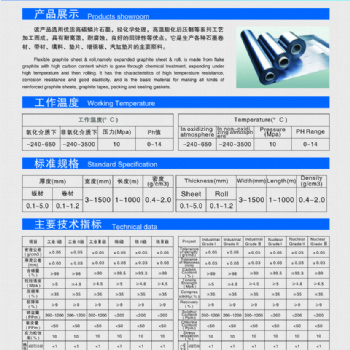 柔性石墨板（卷）材主要用于生產(chǎn)各種氣缸墊片.高強(qiáng)度墊片.及各類(lèi)管道.法蘭墊片