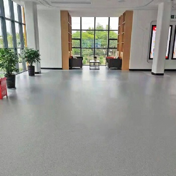 安方電力展廳同質透心地板鋪裝效果