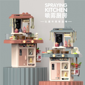 貝比谷兒童過家家仿真廚房玩具噴霧廚房套件做飯煮飯寶寶玩具