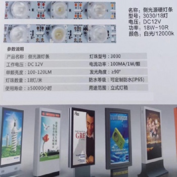 雙面發光廣告燈箱燈條LED透鏡3030對打光展柜高亮訂制側光源DC12V