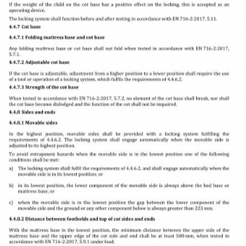 EN716-1,兒童床標準,歐盟兒童床,兒童折疊床標準
