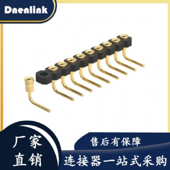 德能 2.0MM pogopin 彈簧針H1.27 單排90度 凹 不帯柱
