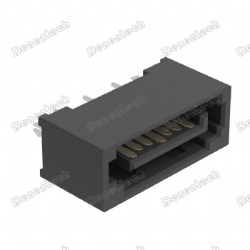 德能SATA7P公座全包不開天窗L型180度雙排連接器