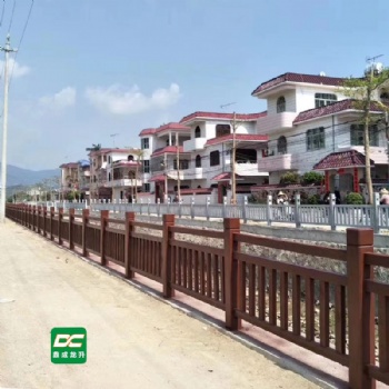 水泥仿木護欄圍墻圍欄景區河道公園仿古防護欄可定制水泥欄桿