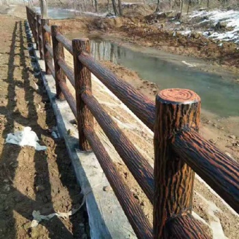 水泥仿藤護欄圍墻圍欄景區(qū)河道公園仿古防護欄可定制水泥欄桿