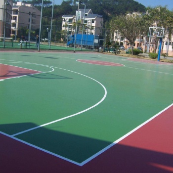 大連硅PU運動場鋪設,小區硅pu籃球場材料,樓頂硅pu塑膠球場施工