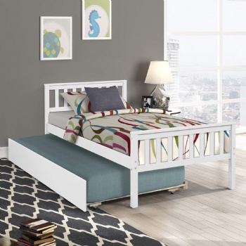 Solid Wood Bunk Bed Frame with Headboard Footboard