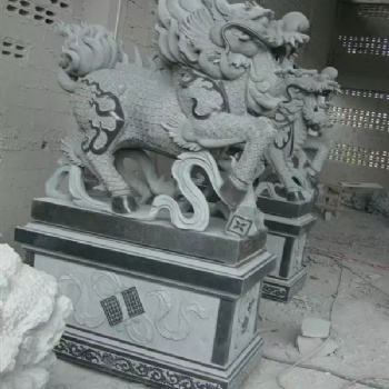 石雕麒麟，花崗巖麒麟，庭院景觀寺廟祥瑞動物雕塑