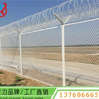 深圳寶安機場防攀爬網款式 Y型柱加刀刺鋼絲網供應