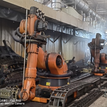 汽車板簧機器人，淬火線搬運，板簧協作機器人，自動化改造