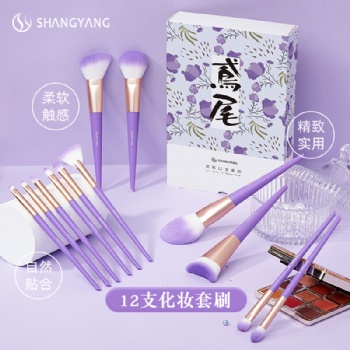 尚洋鳶尾12支化妝刷套裝散粉腮紅粉底眼影遮瑕刷