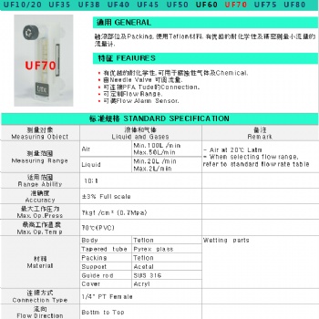 UF70 液體氣體流量計