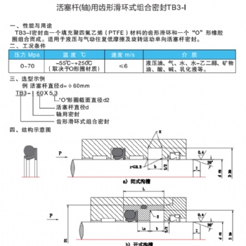 齒形滑環式組合密封TB3-I車氏密封
