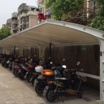 【鋼結構加工】金山區PVC膜結構停車棚-電動車充電樁車棚工程施工