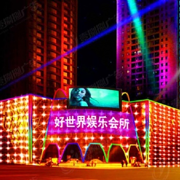 幕墻燈飾畫定制LED燈玻璃夜景霓虹燈商場墻體美陳亮化燈飾畫防水燈光畫