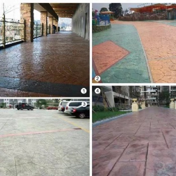 廣西南寧壓花地坪混凝土路面面層壓印施工