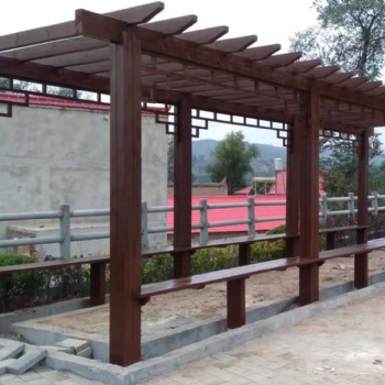 蘭州鄉村建設景觀木長廊-木涼亭